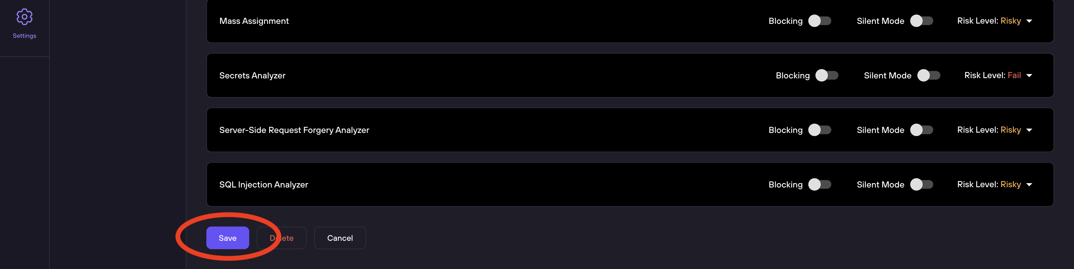 Saving a repository configuration