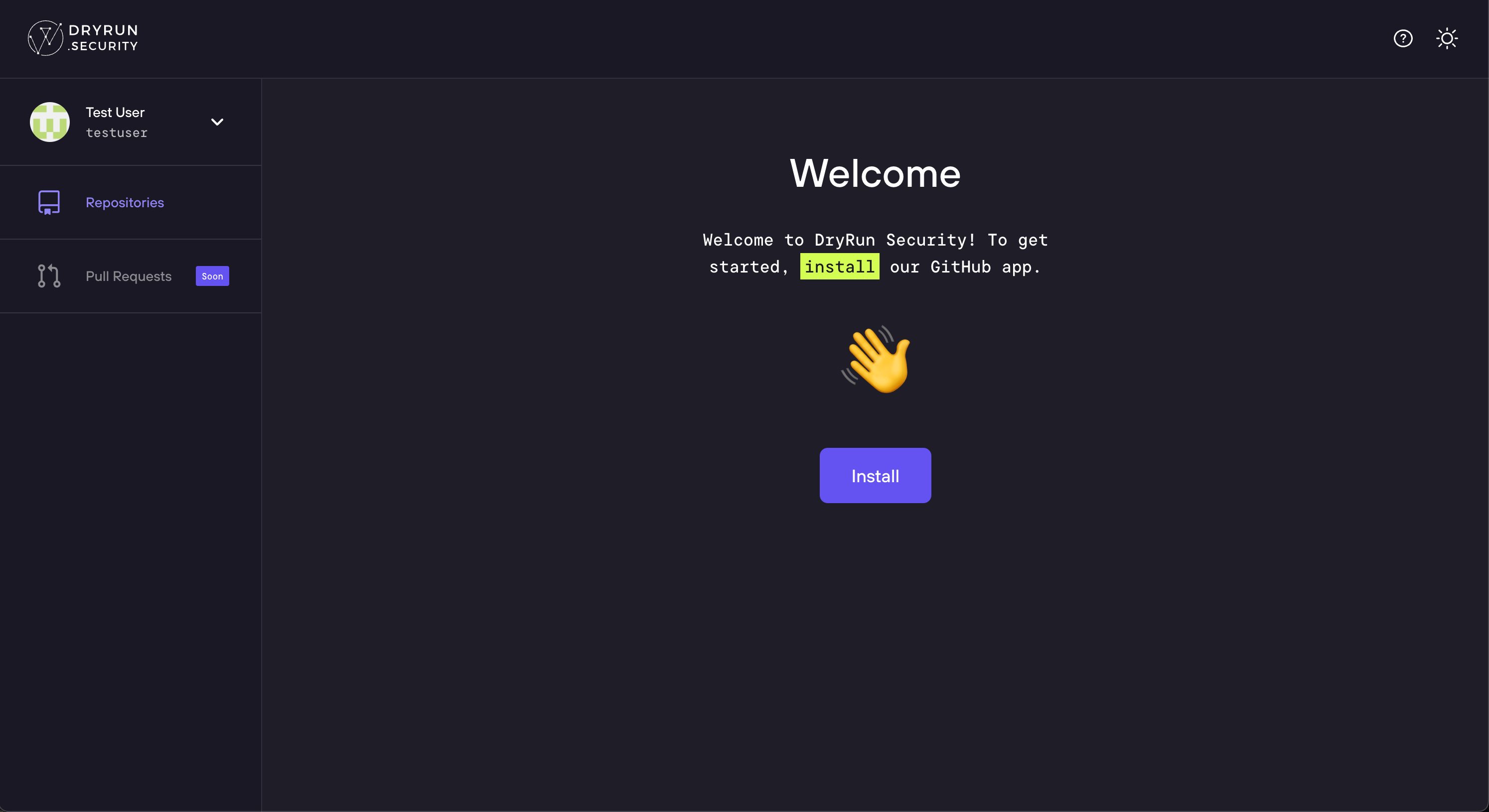 DryRun Security Install button