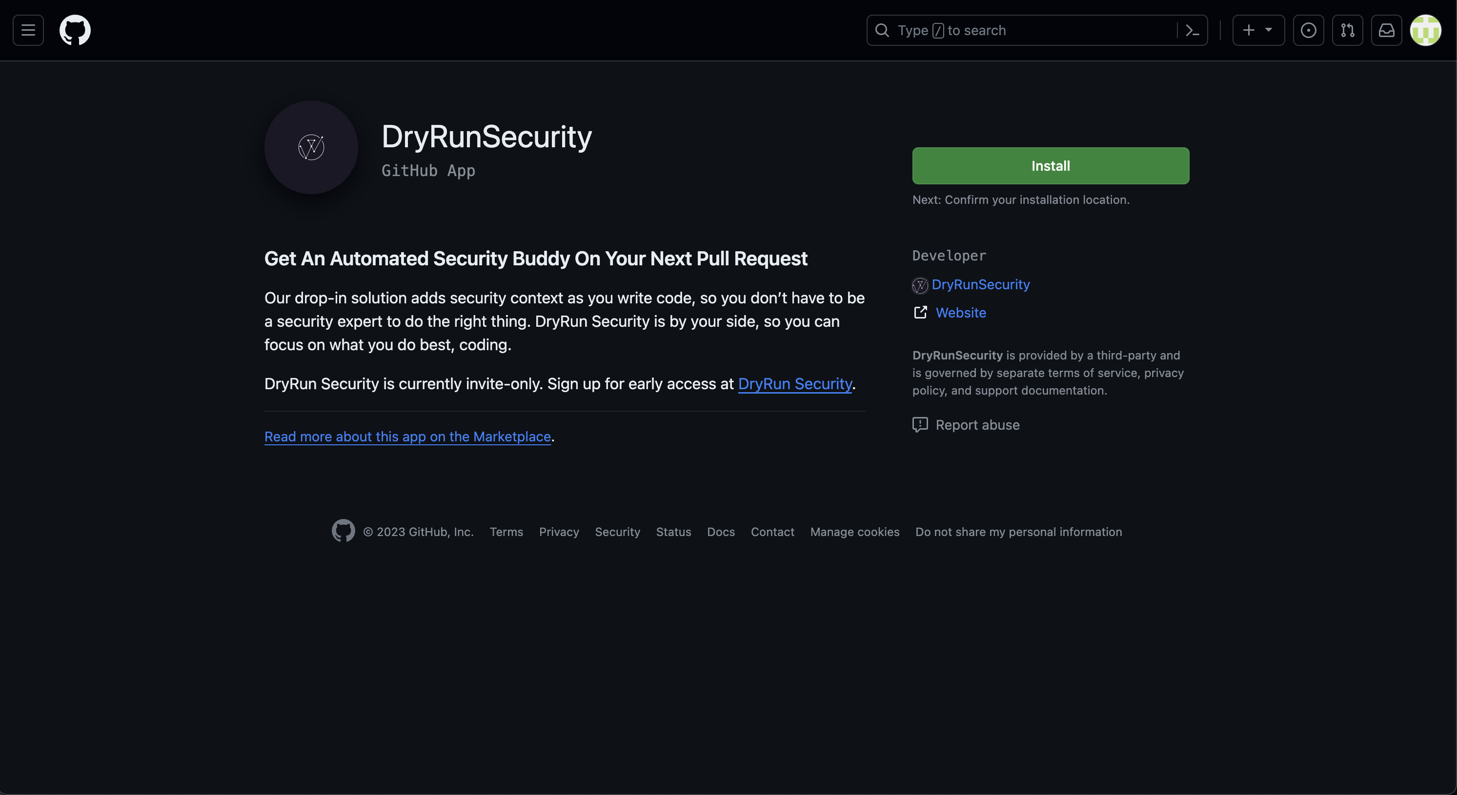 Select repositories for DryRun Security
