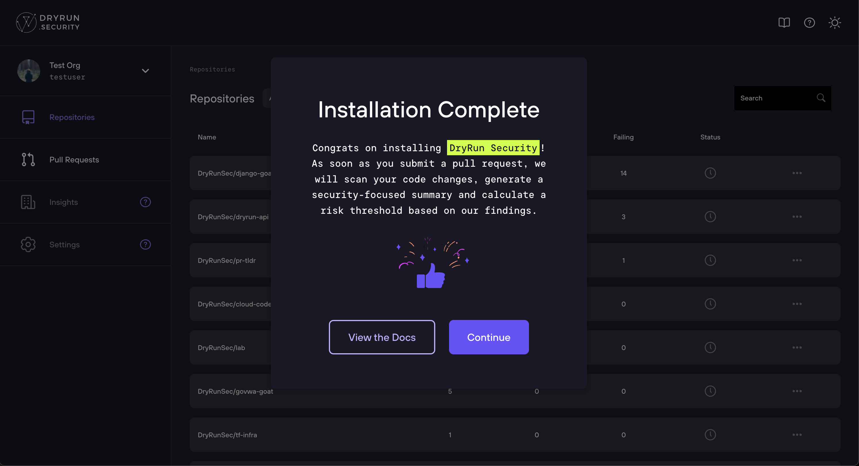 DryRun Security installation complete