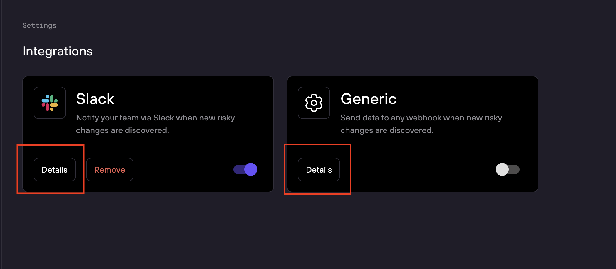 Slack integration setup