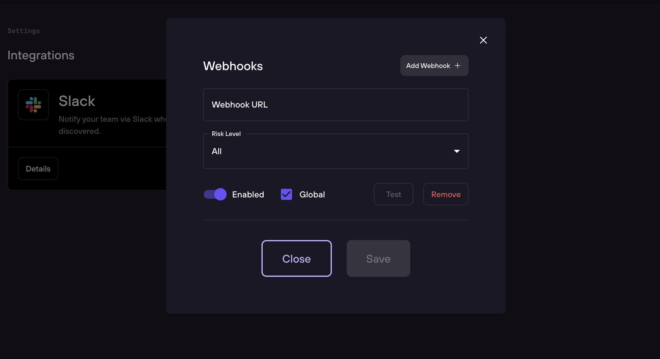 Generic webhook configuration