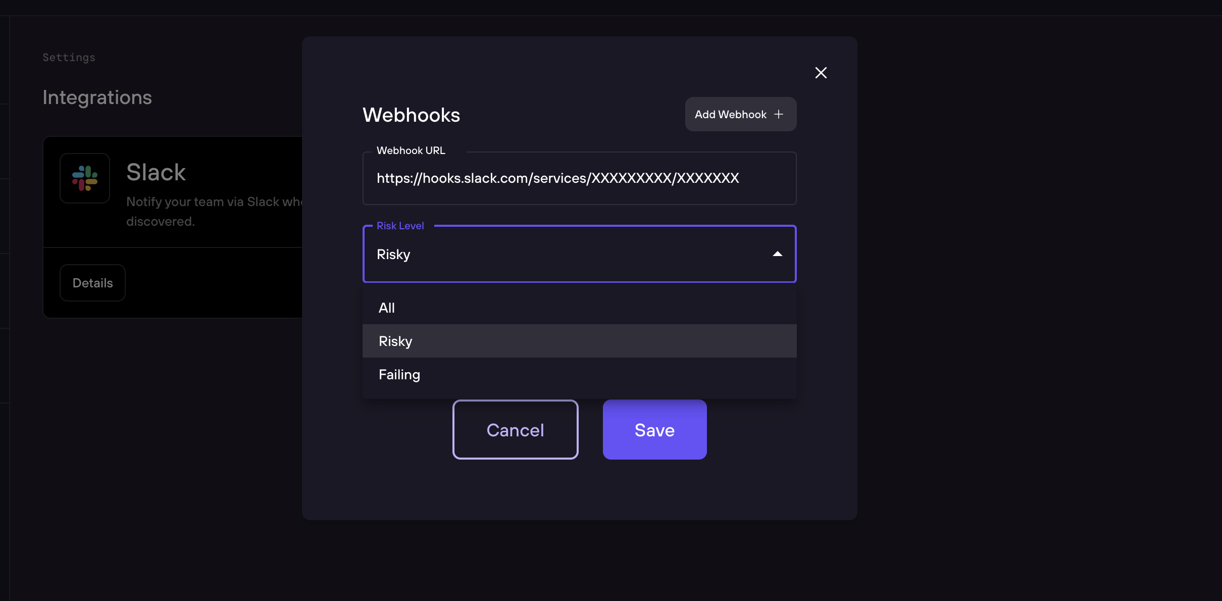 Targeted integration settings