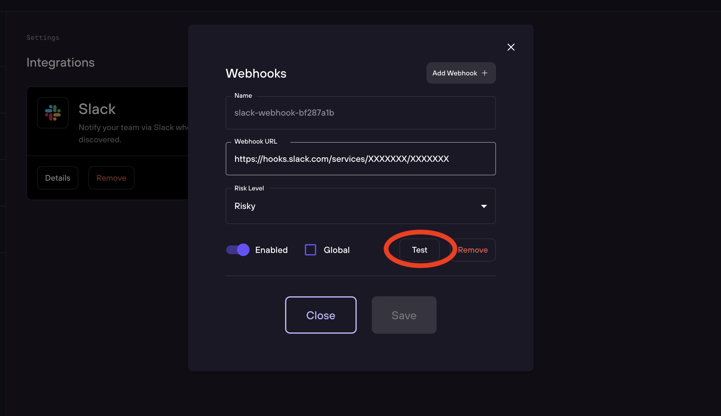 Generic webhook JSON body example